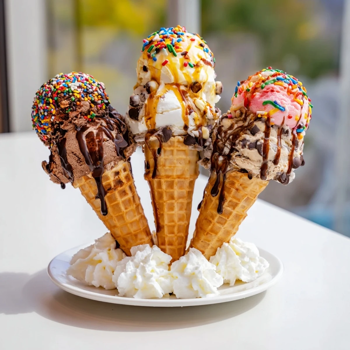 This Ice Cream Cone Grazing Board displays an array of sweet treats perfect for a party dessert.