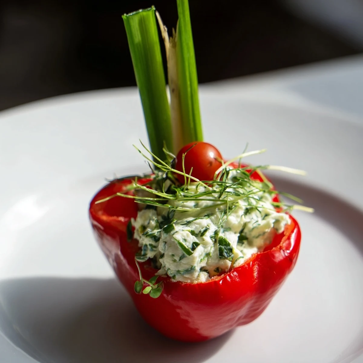 Die bunten Blooming Tulip Veggie Cups sind mit knackigem Gemüse und frischen Kräutern dekoriert.