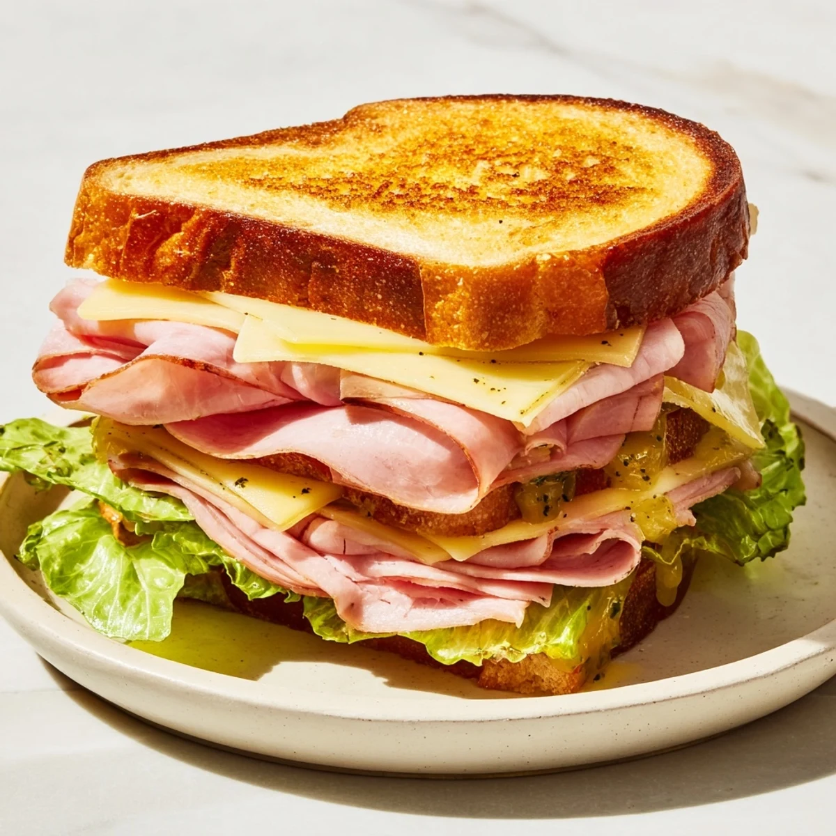 Festin du Château Royal Sandwiches: A close-up view of elegant, stacked sandwiches with vibrant toppings.