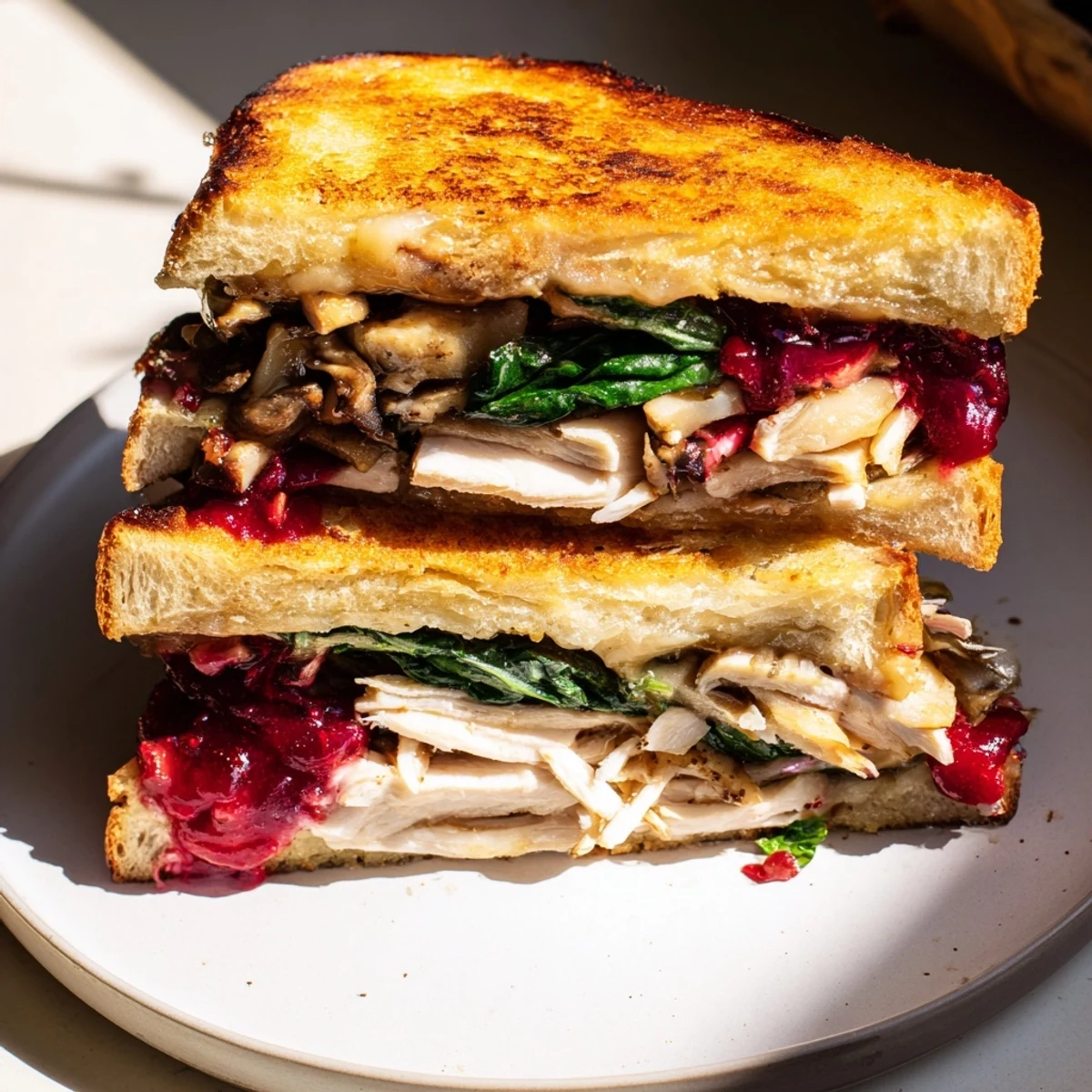 Moist Maker Chicken Wrap, a delightful wrap with juicy chicken, stuffing, and cranberry sauce, ready to eat.