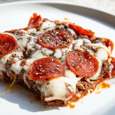 A stack of Meat Pizza Pepperoni sizzling with melted mozzarella and spicy pepperoni.