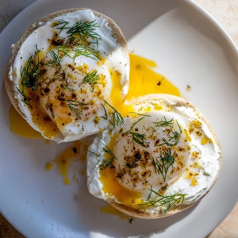 Here are the three ALT texts for the Çılbır Eggs Benedict recipe photo: