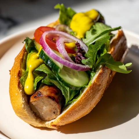 Bratwurst Baguette mit Senf