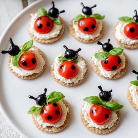 Ladybug Tomato Olive Bites