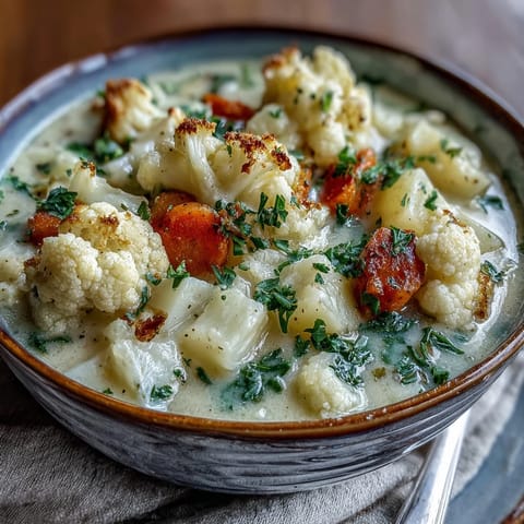 Cremige Blumenkohl Kartoffelsuppe