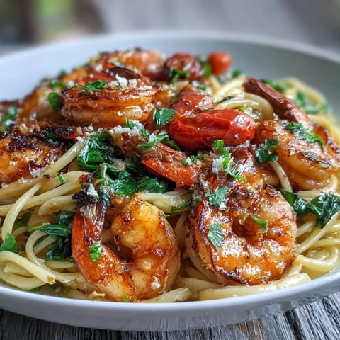 Knoblauch Garnelen Angel Hair