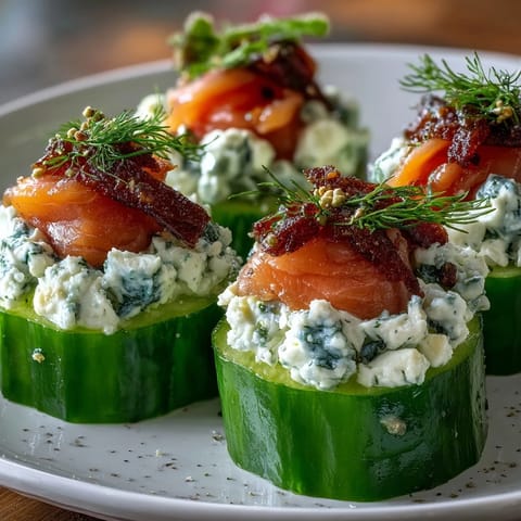 Gurkenbites mit Lachs Creme