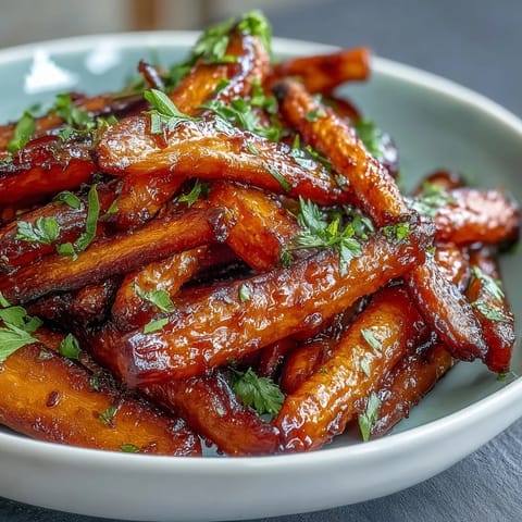 Süß-würzige Honig-geröstete Karotten und Pastinaken mit zarter Karamellisierung.  