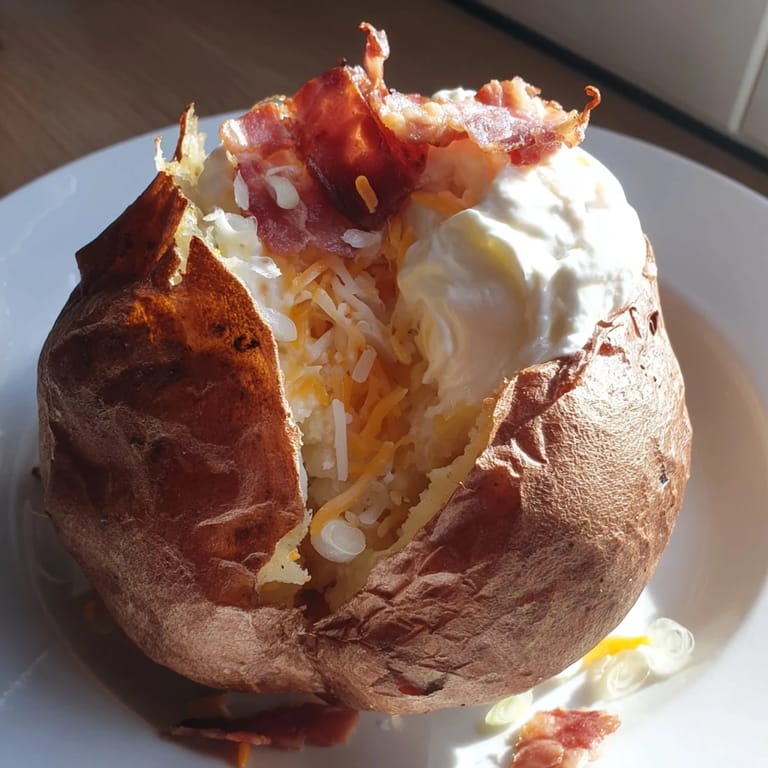 Golden, crispy-skinned Ultimate Baked Potatoes, ready to be loaded with your favorite toppings.