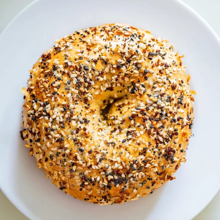 Homemade Everything Bagel Yogurt Bagels, fresh from the oven, sprinkled with savory seasoning.