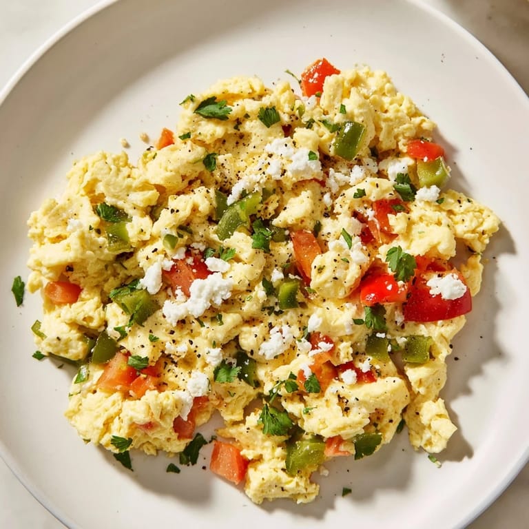Steaming Turkish Menemen Scramble with vibrant tomatoes and peppers, perfect for a cozy breakfast with crusty bread.