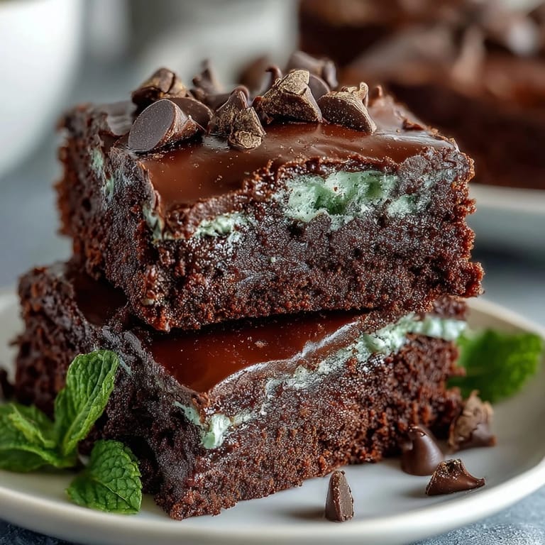 1. Grüne St. Patrick's Day Mint Chocolate Chip Brownie Bites mit Schokoladenstückchen und frischem Minzaroma