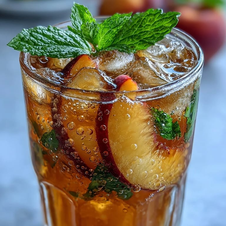 Kühlende Starbucks-Kopie, Iced Peach Green Tea Lemonade, mit süßen, spritzigen Aromen.