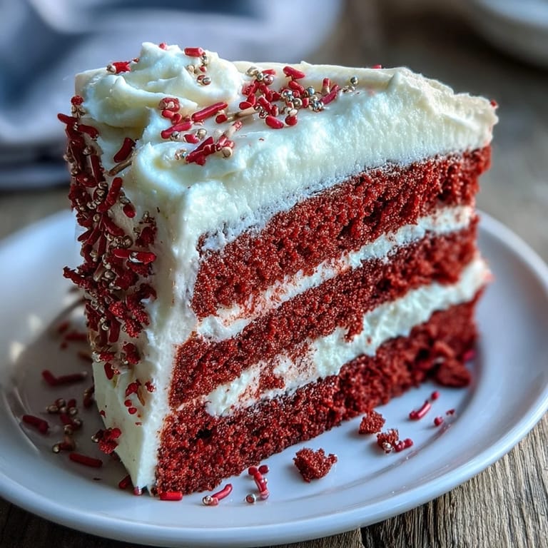 Festliche Juneteenth Rotkäppchen-Torte, dekoriert mit cremiger Frischkäseglasur.